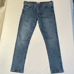 Triarchy V High Rise Straight Leg Blue Jean Women 34x30.5" Zip‎ 5 Pocket